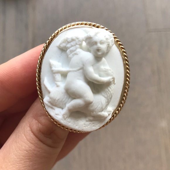 14k gold antique cameo ring - Picture 1 of 2